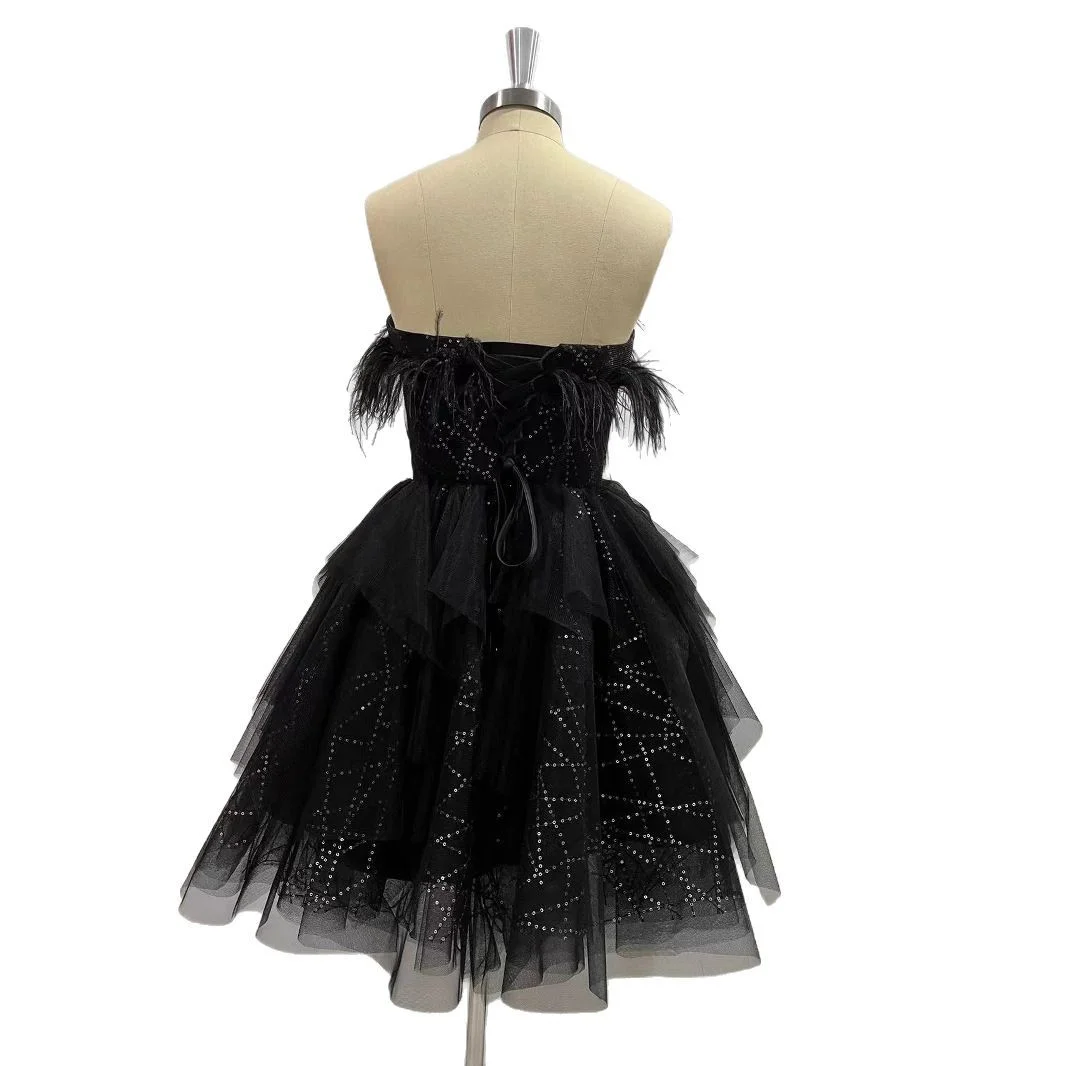 Uveng Uveng Small Dress Sexy Black Waist Thin Ballet Princess Halloween Ponbo Skirt Short Skirt Short Dress