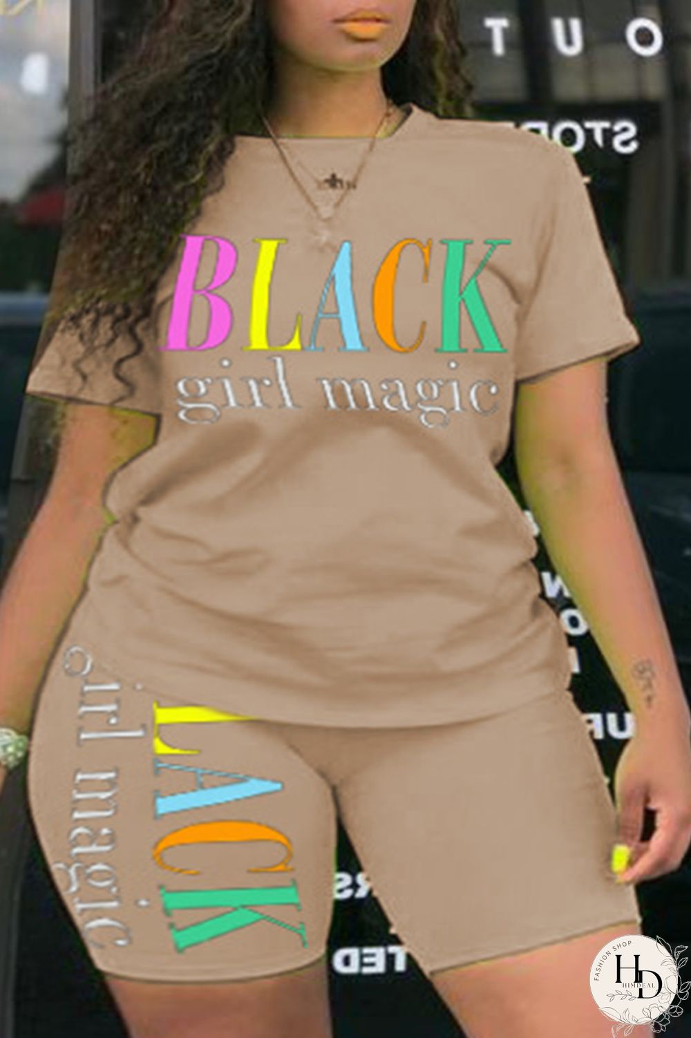 Light Blue Fashion Casual O Neck Letter Print Two Piece Suits Stitching Plus Size