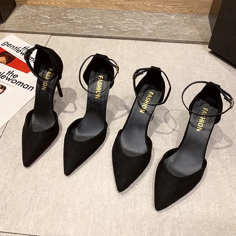 Breakj Breakj Buckle Single Shoe 2025 New Spring And Autumn High Heels Women Pointed Black Fine And Professional OL Women's Trend