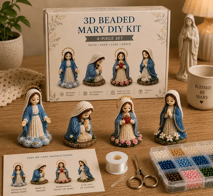 🔥 DIY Christian 3D Beaded Figurines Kit | Handmade Faith Craft for Prayer & Decoration