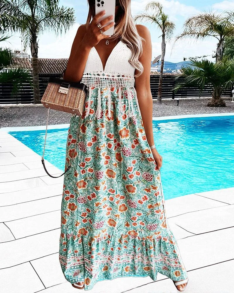 Hand Crocheted Bra Halter Dress