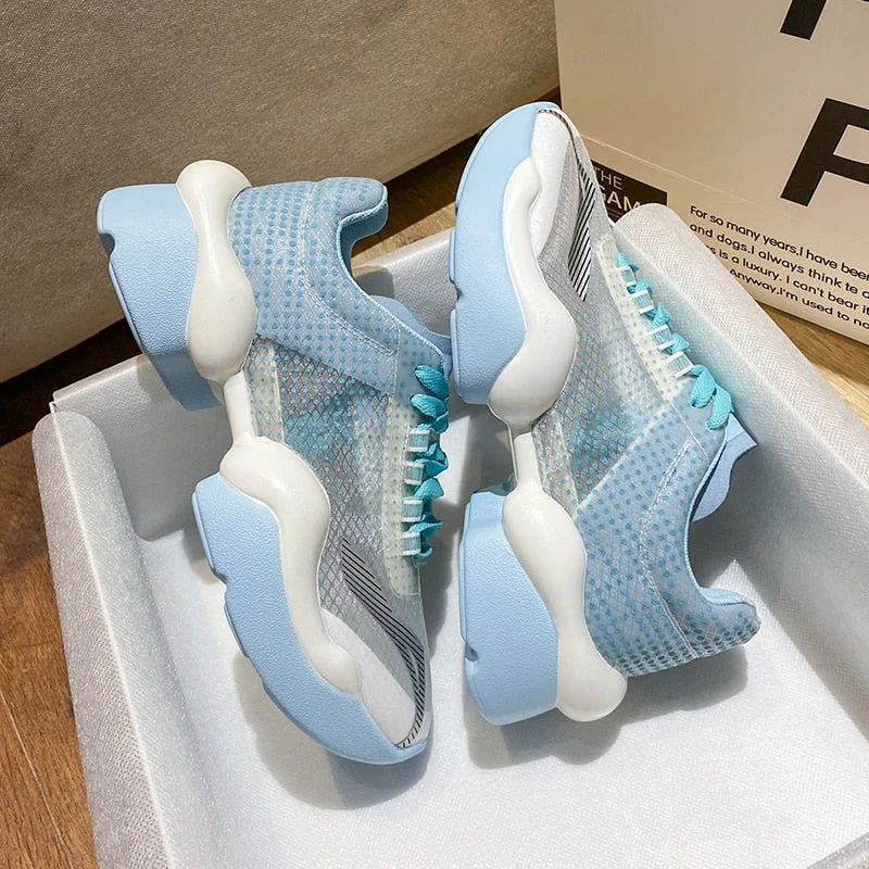 Summer Women Shoes 2021 New Design Women's Chunky Sneakers Fashion Trendy Thick Sole Sport Shoes Woman Colorful Sneakers Female