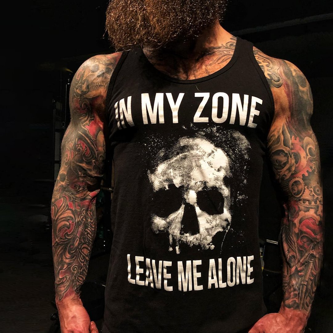 Livereid In My Zone Leave Me Alone Skull Print Vest - Livereid