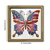 Independence Day Butterfly DIY Special Shaped Drill Wooden Diamond Painting Tabletop Ornaments Kit with Photo Frame Desktop Diamond Art Kits Double-Sided Pattern for Adults/Beginners Home Decor