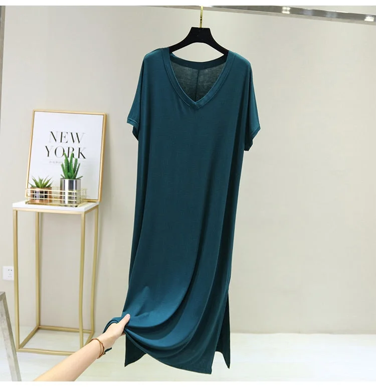 Home Dress Women's Nightgowns Loose Homemade Dress High Elastic Sleepwear Female Fancy Nightgown Sexy V-Neck Pijamas Lingerie