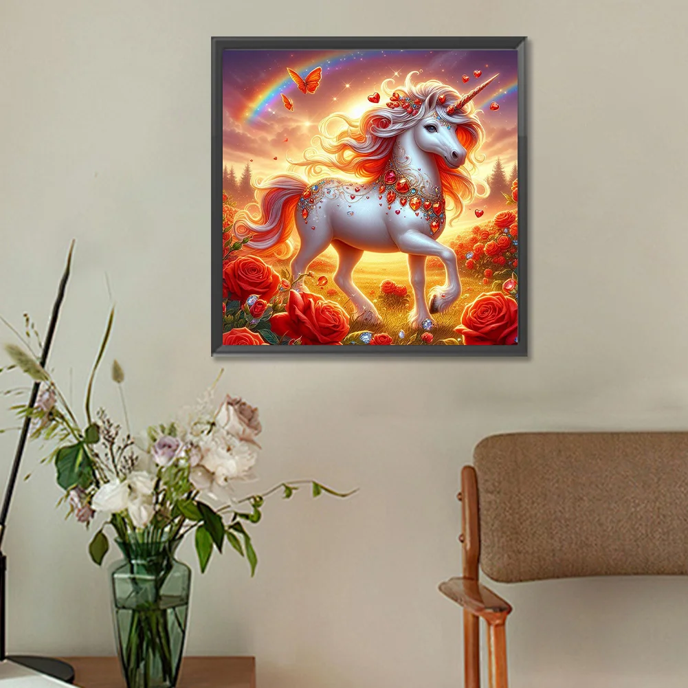 Full Round Diamond Painting 30*30cm - Unicorn