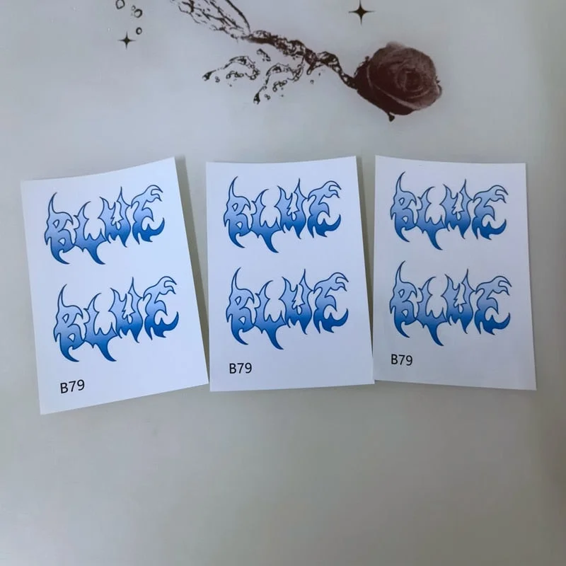 Love Flame Fake Tattoo Heart Stickers Waterproof Lasting Sexy Female Watercolor Tattoo Body Art Arm Temporary Tattoos Stickers