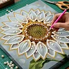 DIY Pearl Painting Sunflower for Home Wall Decor with Frame(25x25cm)