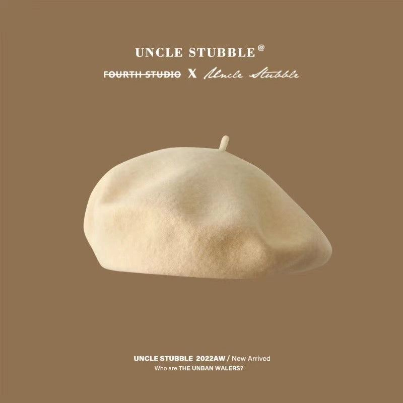 High Quality/Australian Wool Beret Not Easy To Pill Korean Style Solid Color Retro Painter Hat Girl/good Style