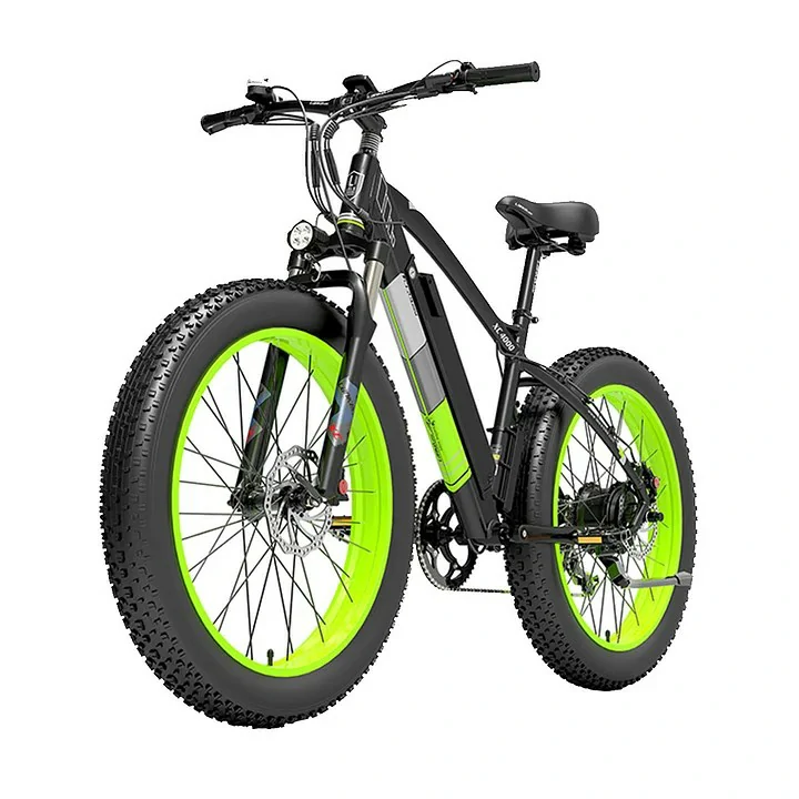 LANKELEISI XC4000 Electric Bike 26*4.0 Inch Fat Tires 1000W Motor 40Km/h Max Speed 48V 17.5Ah Battery Shimano 7 Speed 120Km Range 180Kg Max Load