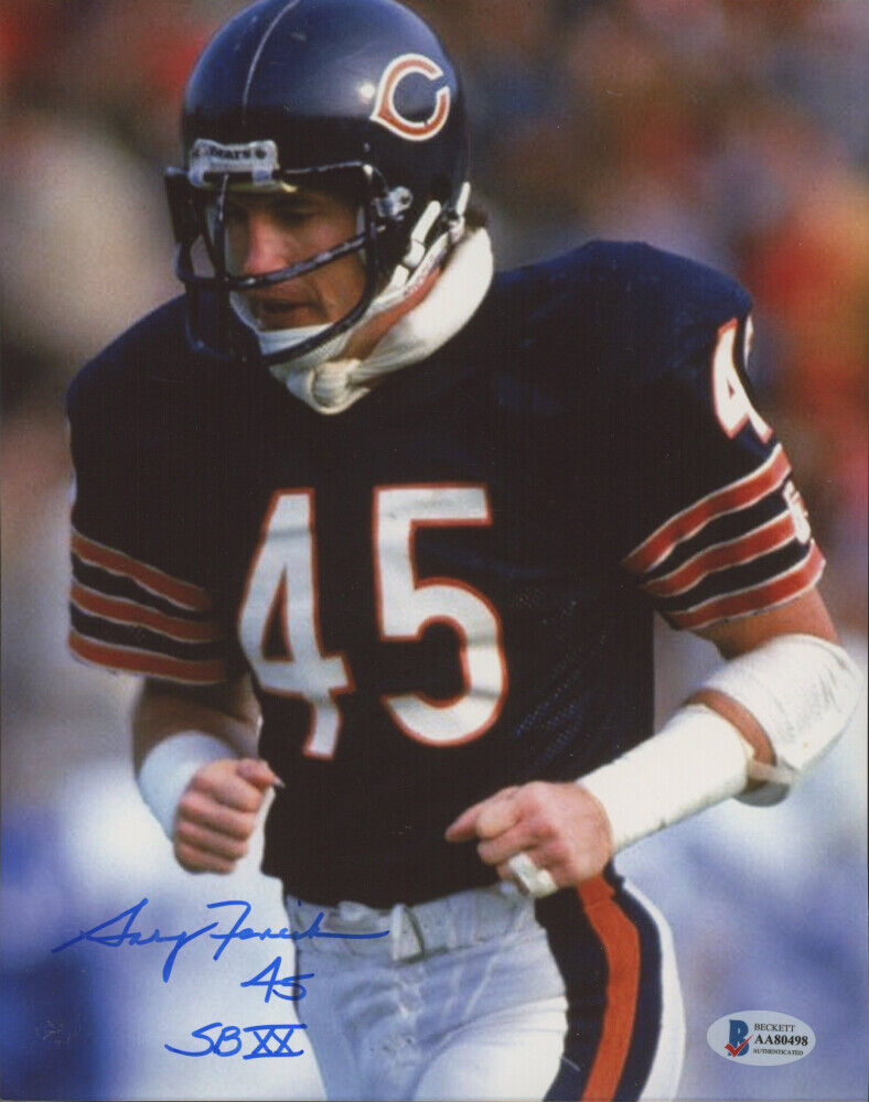 SB XX Chicago Bear 45 Gary Fencik Signed Bears 8x10 Photo Poster painting (Beckett COA) Yale U.