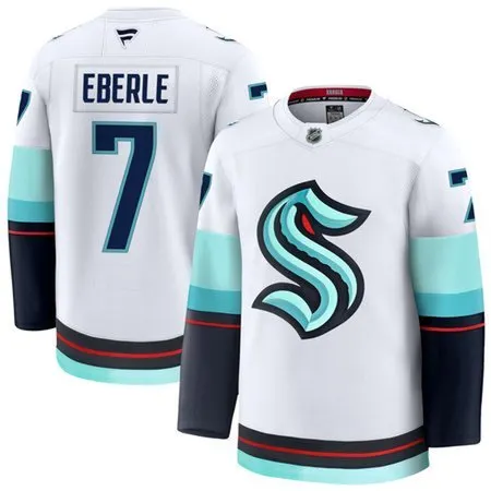 Youth Seattle Kraken #7 Jordan Eberle  White Away Jersey
