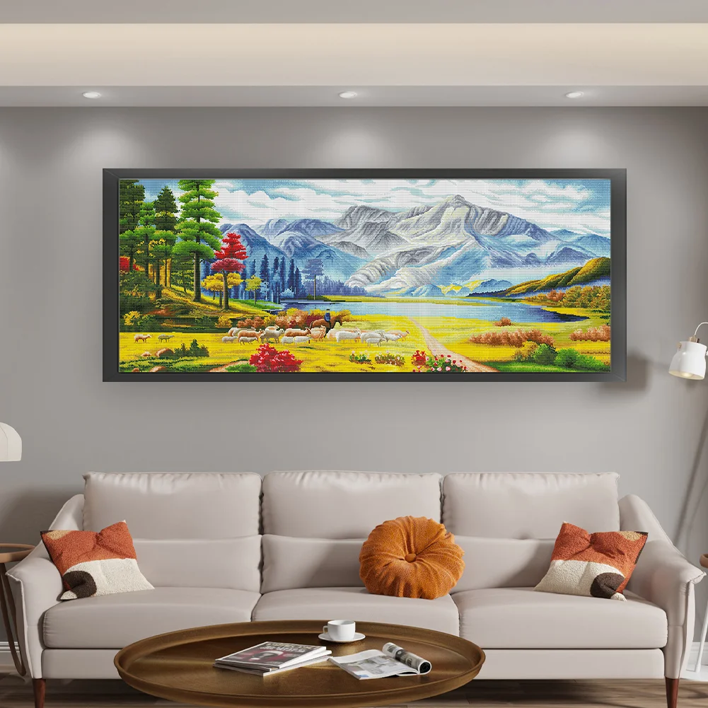 11CT Full Stamped Cross Stitch - Shepherd(Canvas|195*82CM)