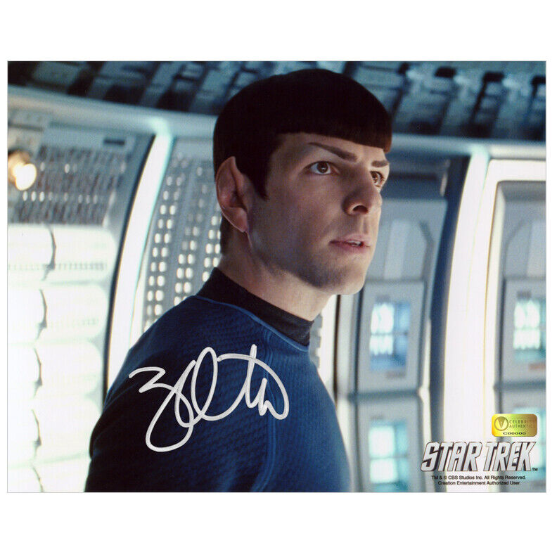 Zachary Quinto Autographed Star Trek First Officer Spock 8x10 Photo Poster painting