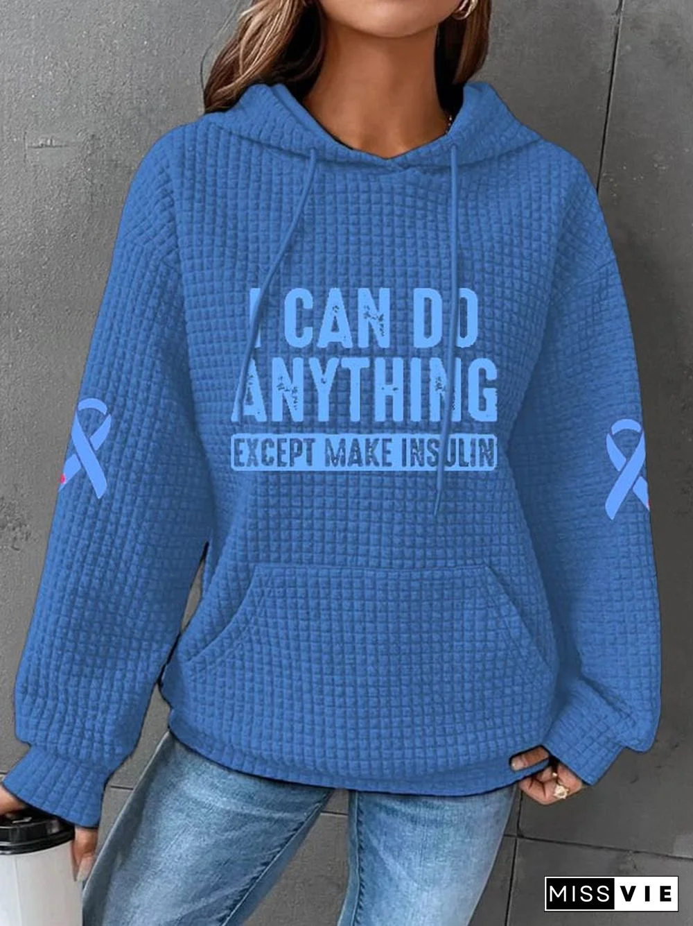 Women's I Can Do Anything Except Make Insulin Print Long Sleeve Hoodie