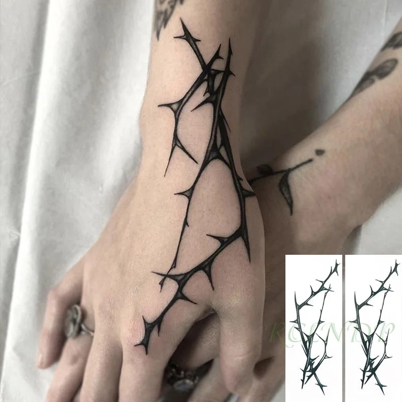 Waterproof Temporary Tattoo Sticker Black Tree Branch Design Fake Tatto Flash Tatoo Arm Hand Body Art for Women Men