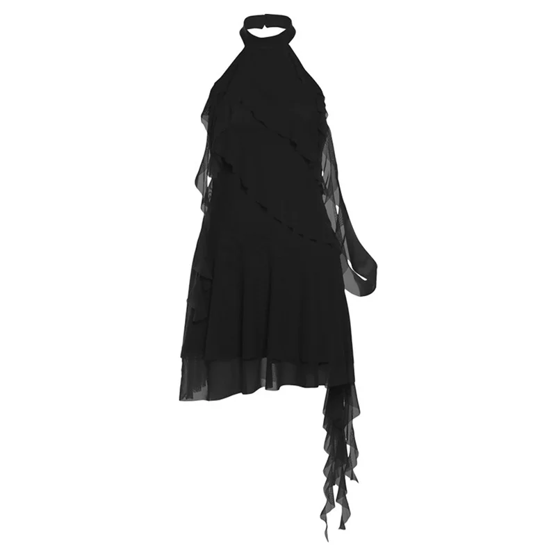 Ueong Ueong Summer Women's Solid Color Slim Street Fashion Neck Sexy Backless Dress
