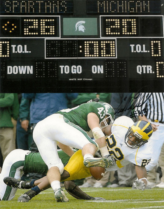 Eric Gordon auto signed football Photo Poster painting Michigan State