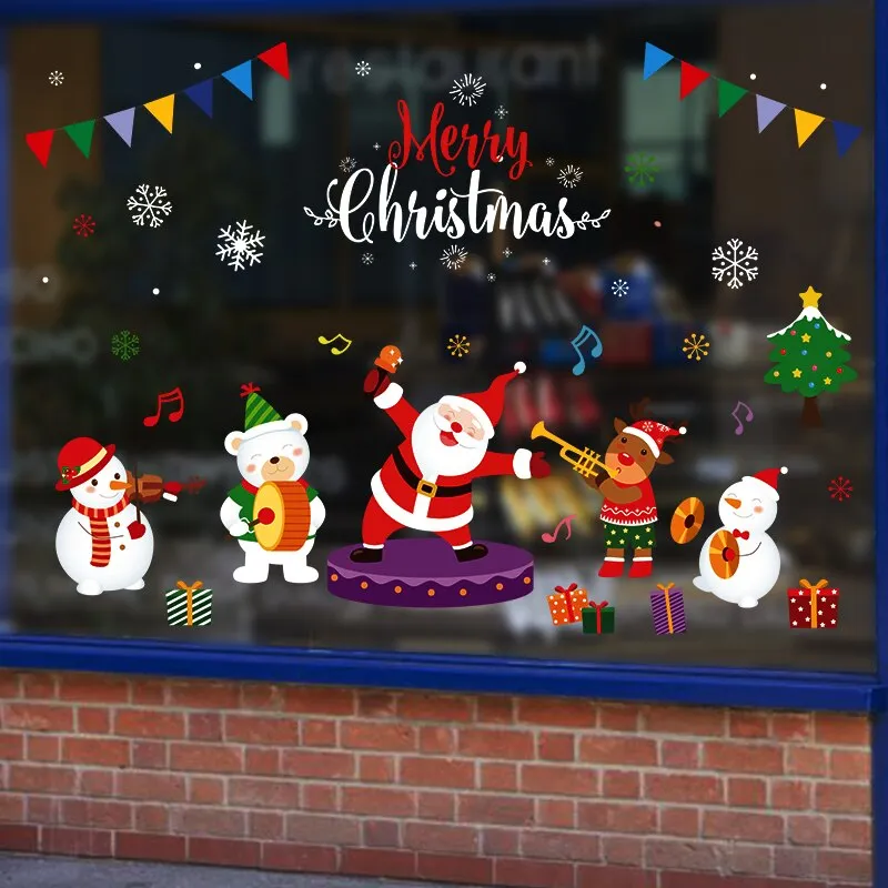 DIY Merry Christmas Wall Stickers Window Glass Stickers Christmas Decorations For Home Christmas Ornaments Xmas New Year 2021