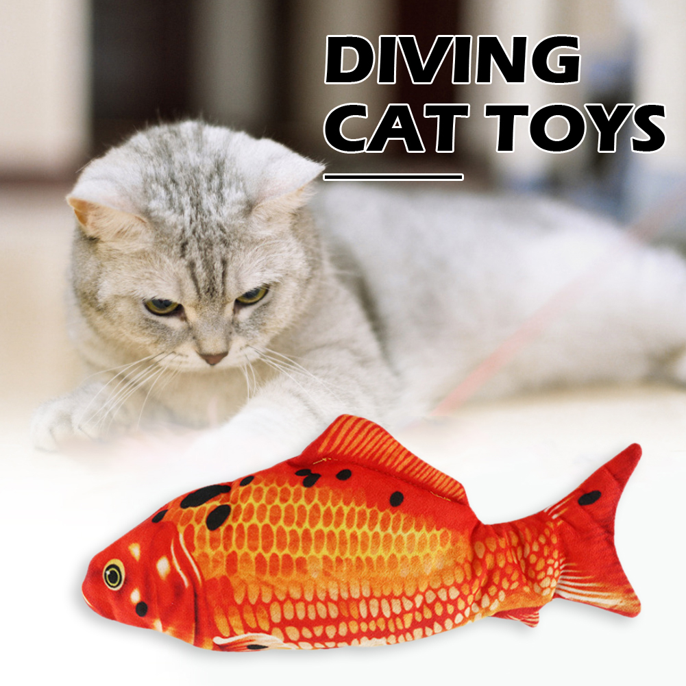 

Simulation Dancing Jumping Moving Floppy Fish Electric Pet Cat Wagging Toys, 501 Original