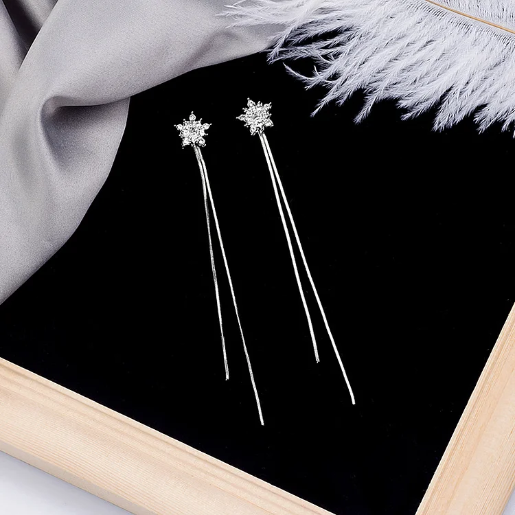 Snowflake tassel earrings