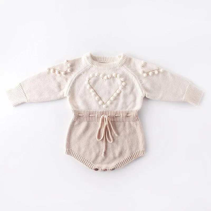 2020 Autumn Newborn Girls Jumpsuits Clothes Baby Knit Lotus Leaf Collar Rompers + Hat Knitted Long Sleeve Children Rompers