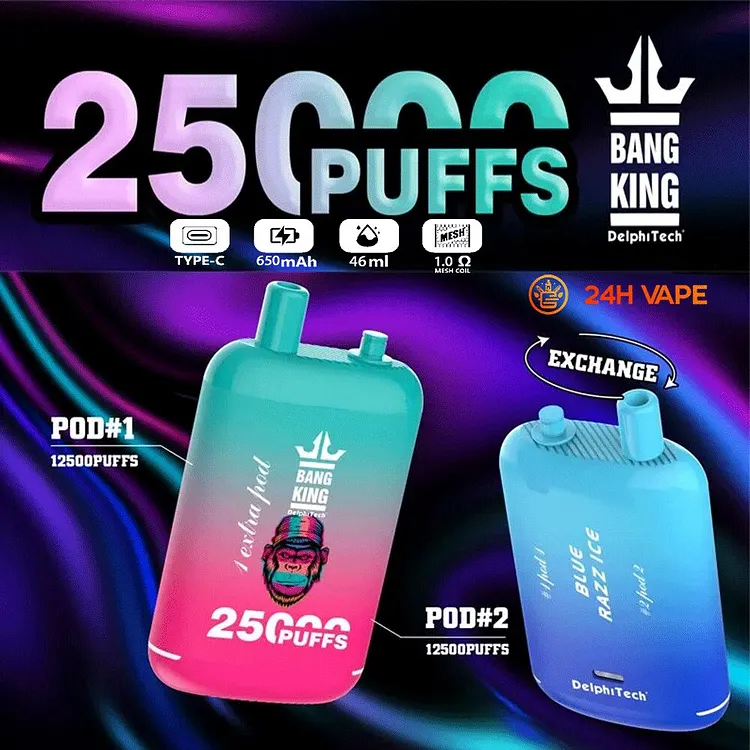 Bang King 25000 Puffs 0% 2% 3% 5% Nicotine Double Warehouser (Box of 3) mysite www.vapeshoppromax.com