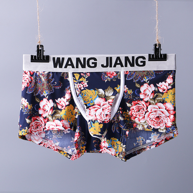 Soloyy Mesh Bullet-Separating Men's Boxer Briefs with Elephant Trunk Print Ice Silk Underwear Men's Trunks