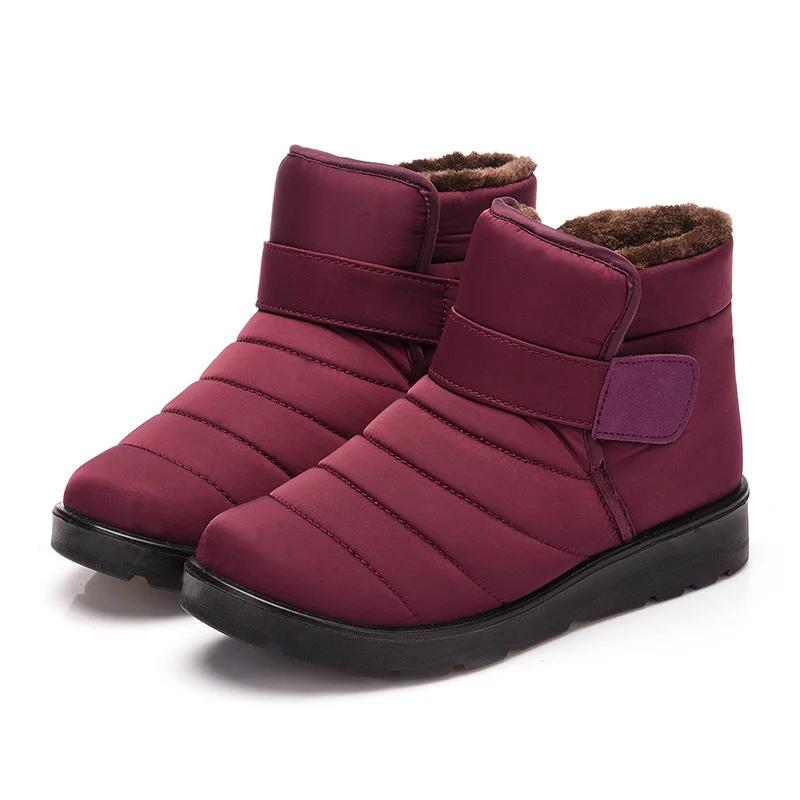 Women's warm snow boots men and women couples plus fluffy waterproof cotton shoes waterproof warm boots - vzzhome