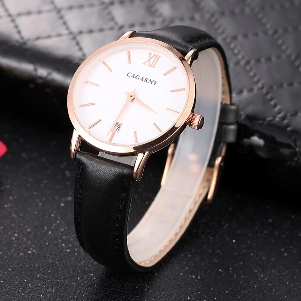 CAGARNY 6879 Fashion imported Quartz Wrist Watch with Leather Band 