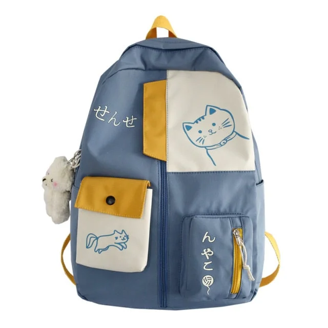 Kawaii Patchwork Large Capacity Waterproof Nylon Backpack SP17694