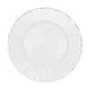 10 Pack | 9" White Hard Plastic Dinner Plates with Gold Ruffled Rim, Heavy Duty Disposable Dinnerware