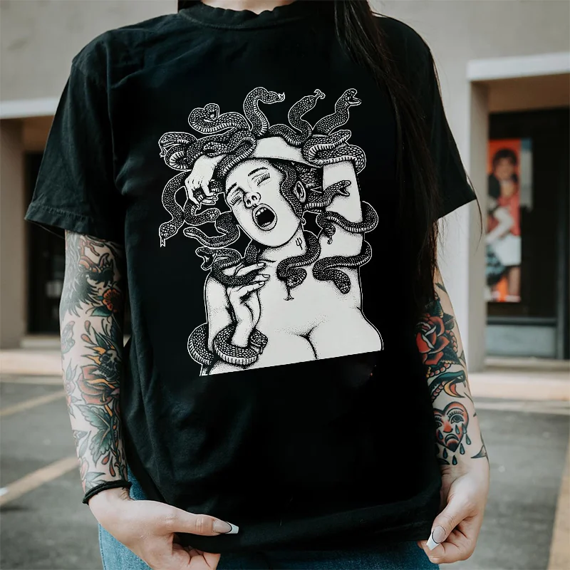Sexy Medusa Printed Women's T-shirt -  
