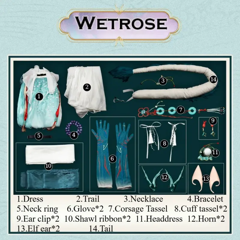 [Wetrose] Pre-Order Arknights Dusk Hazy Jade Dress Game Outfit Cosplay Costume 