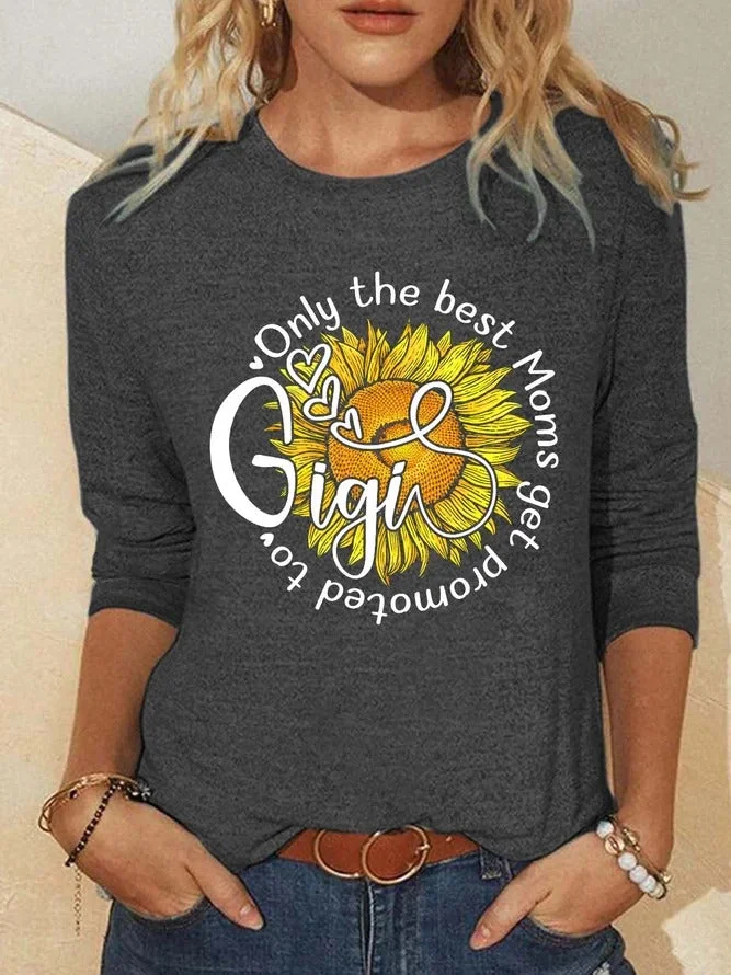 Mother's Day Women's Sunflower And Letter Print Top