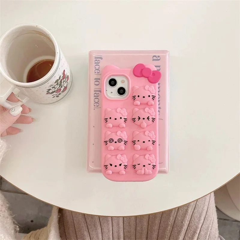 Cute Kitty Expressions Silicone iPhone Case