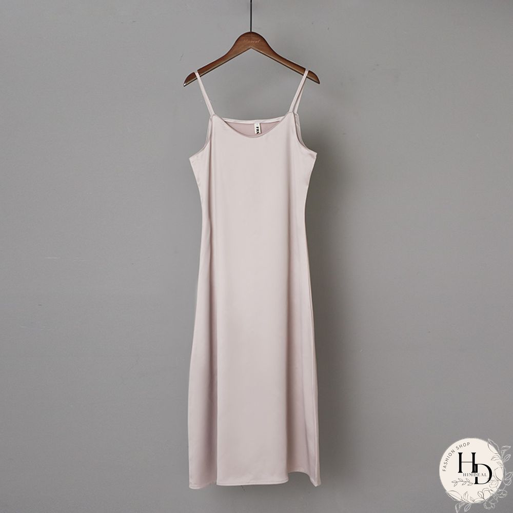 Ordfree Summer Women Long Satin Slip Dress Spaghetti Strap Elegant Lady Sexy Satin Party Dress S-4XL