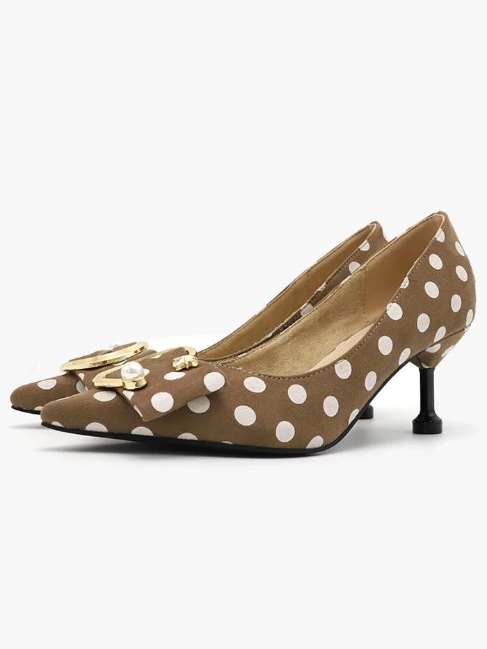 Fashion pointed polka dot personality non-slip fine cat high heels