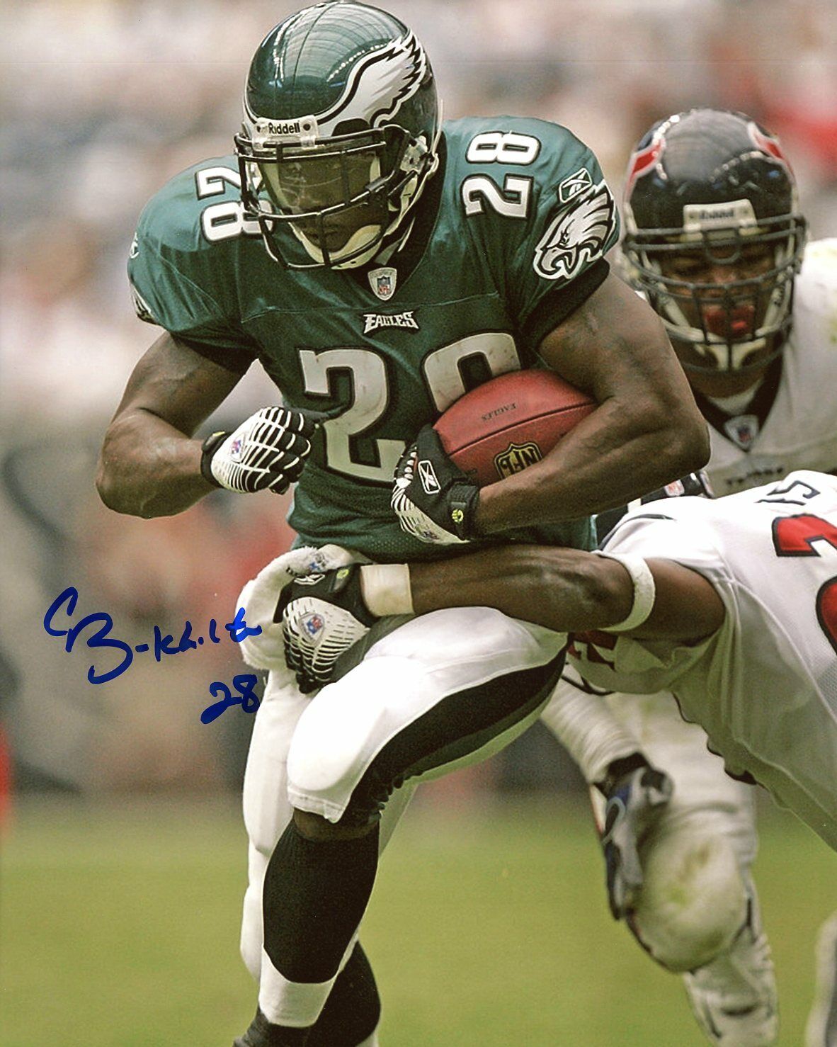 Correll Buckhalter autographed 8x10 Broncos Eagles In Person Nebraska #5