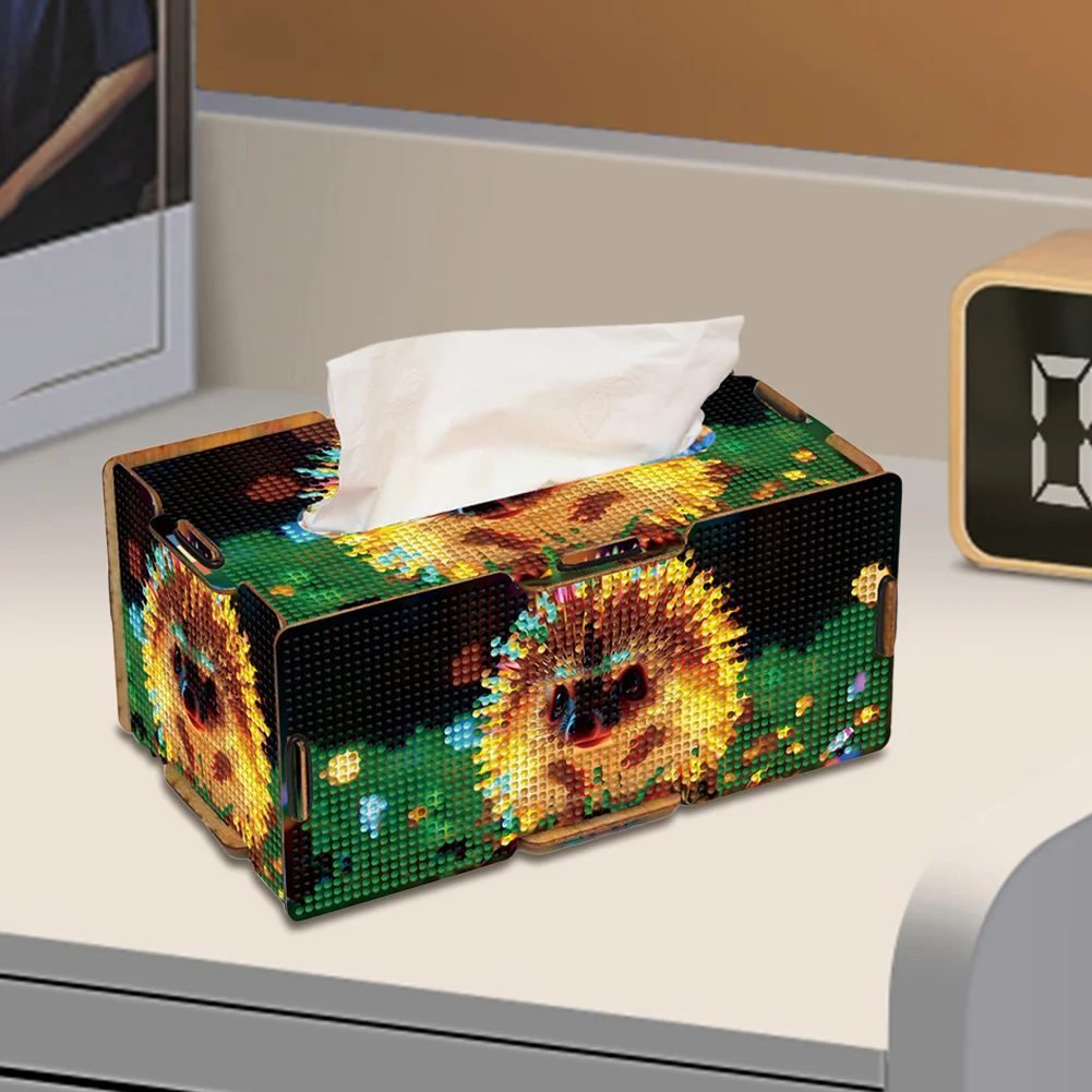 Diamond Painting Tissue Box Kits Rhinestone Craft Kit (Glowing Hedgehog)