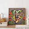 Chien de berger Love - perceuse ronde peinture diamant - 30*30cm