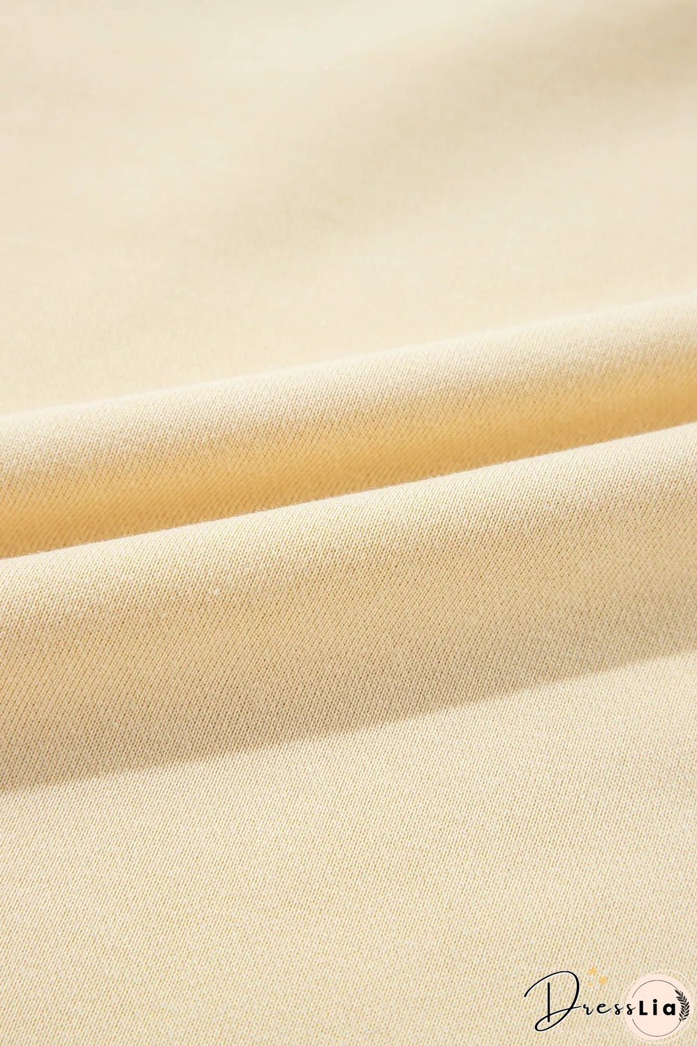 Beige Splicing Round Neck Pullover Sweatshirt