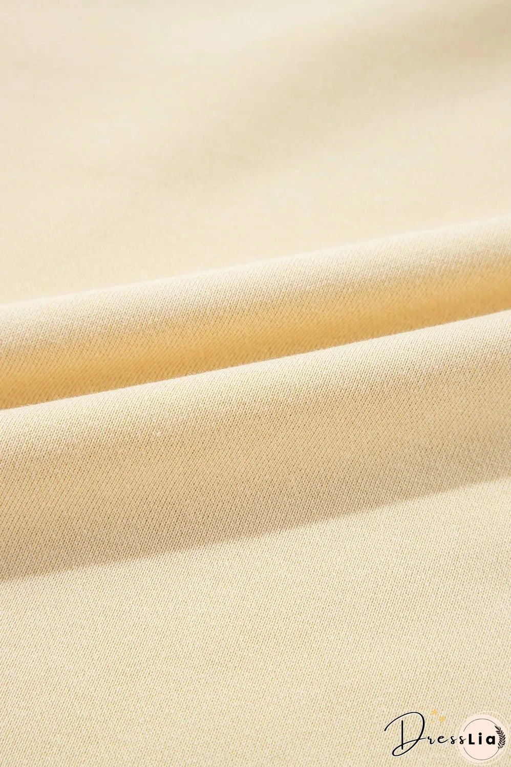 Beige Splicing Round Neck Pullover Sweatshirt