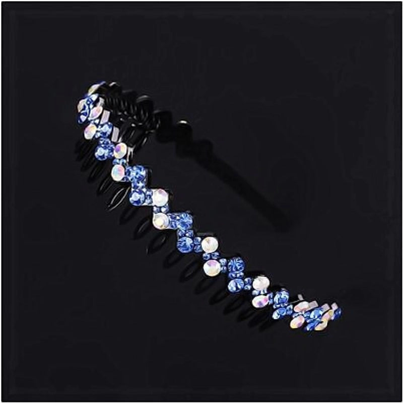 Korean New Arrival Toothed Non-Slip Rhinestone Headband Fashionable Simple Wave Crystal Headband Hair Card Headwear