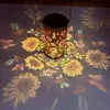 LED Hollow Iron Decor Light Solar Powered Hollowed Hanging Light IP55 Waterproof Rust Proof for Patio Yard Lawn Backyard Decor