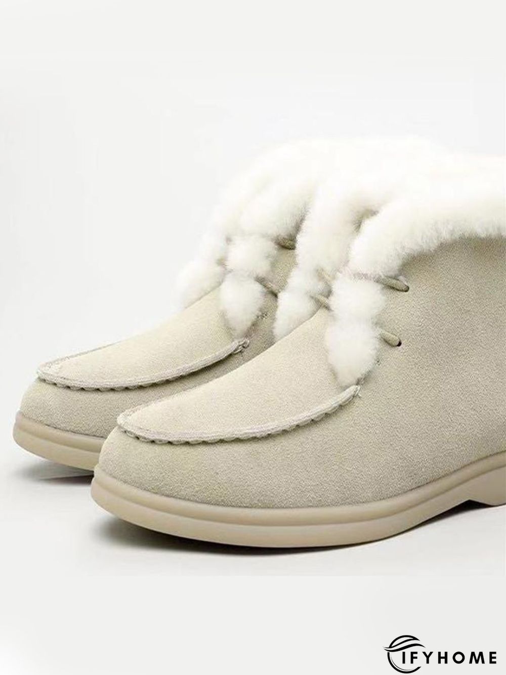 Plush Warm Lace-Up Snow Boots | IFYHOME