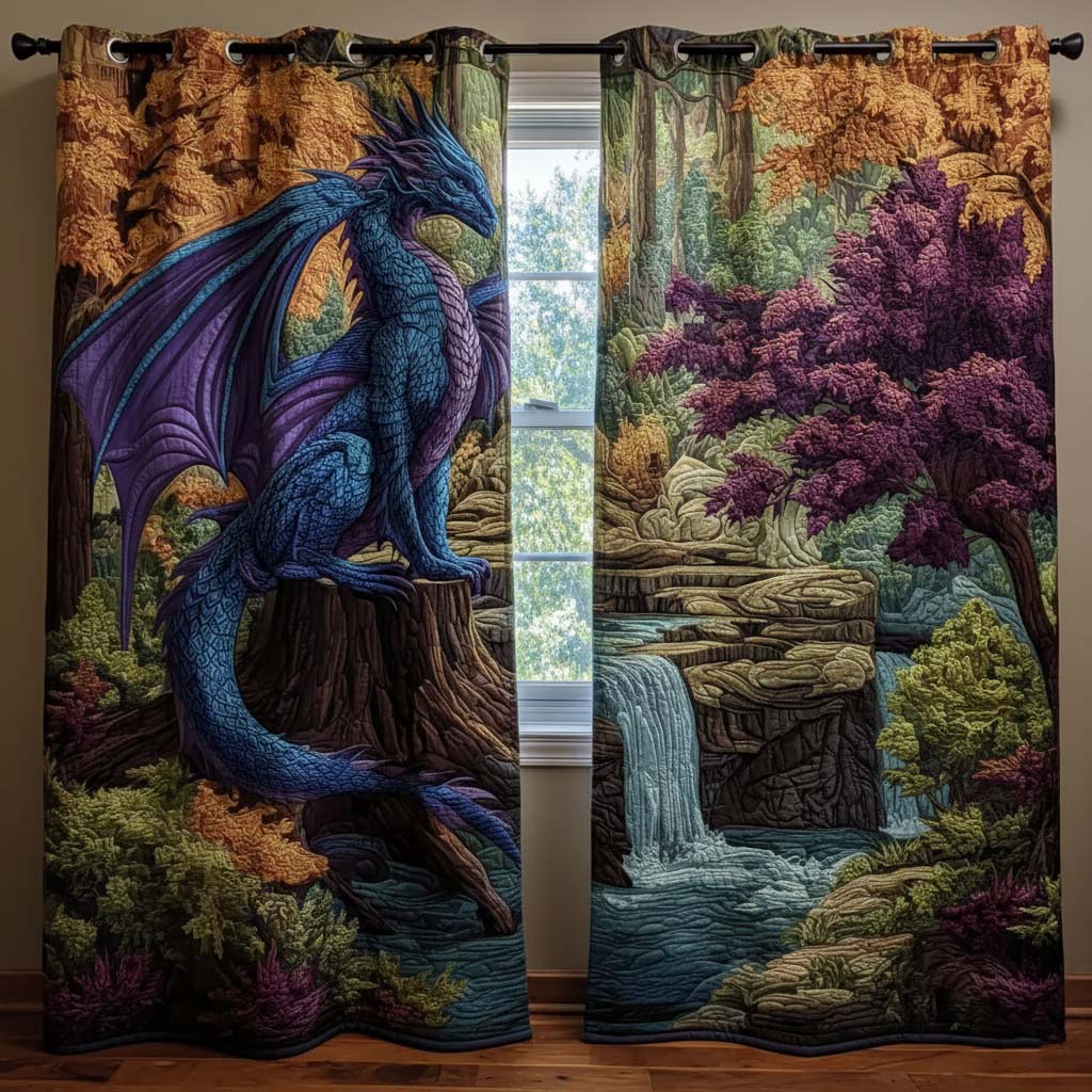 Azure Sky Printed Quilted  Curtains NCU0NT11166