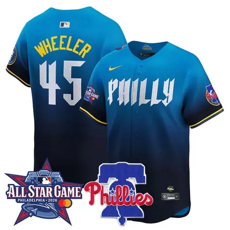 Youth Philadelphia Phillies #45 Zack Wheeler Blue 2026 MLB All-Star Jersey