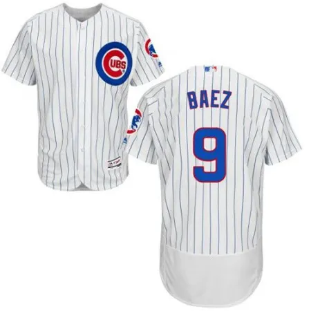 Men's Chicago Cubs #9 Javier Baez White Flexbase Authentic Collection Stitched MLB Jersey