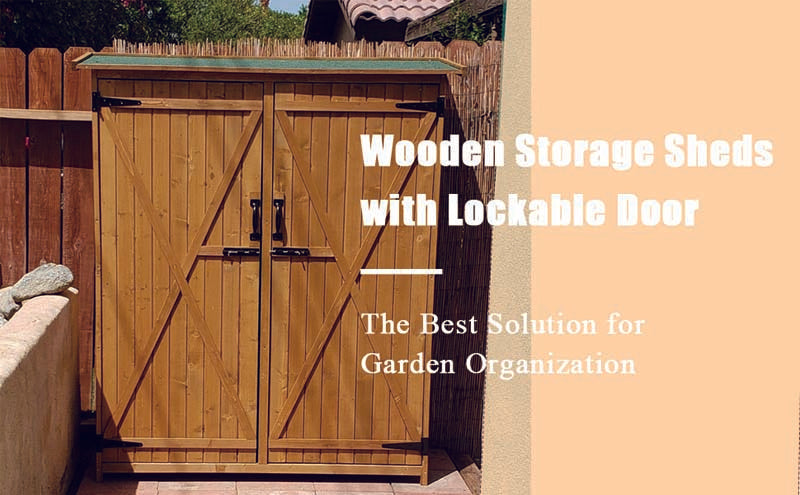 Eletriclife 65 Inch Wooden Storage Shed Outdoor Fir Wood Cabinet